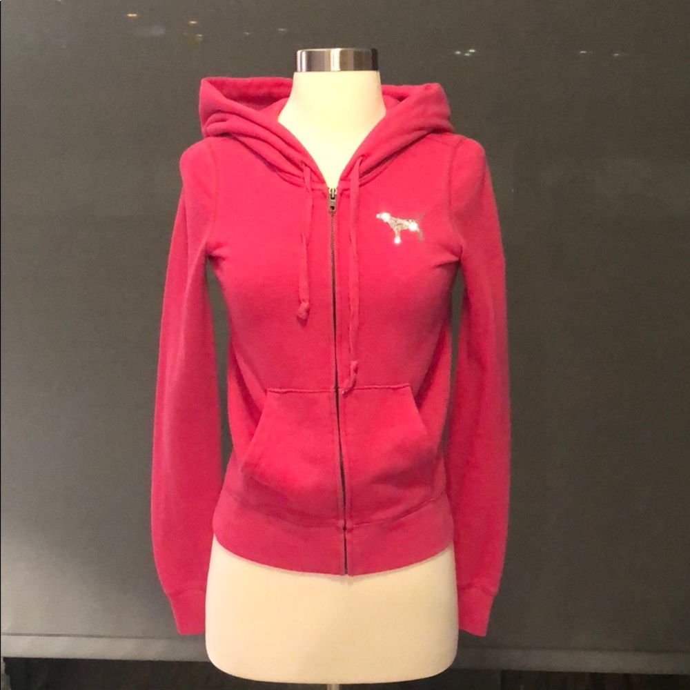 Pink Victoria’s Secret hoodie size XS